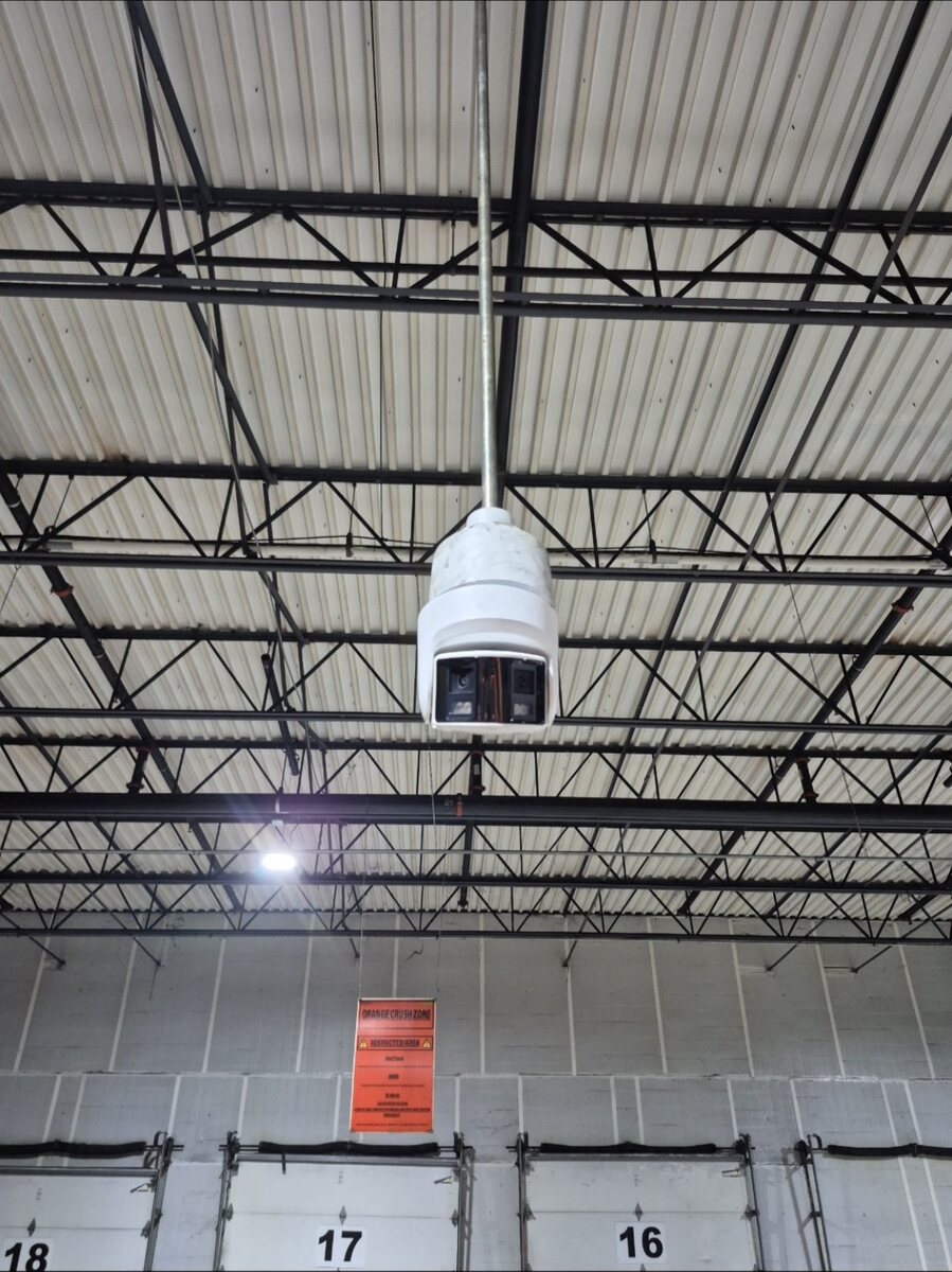 Commercial warehouse security camera installation